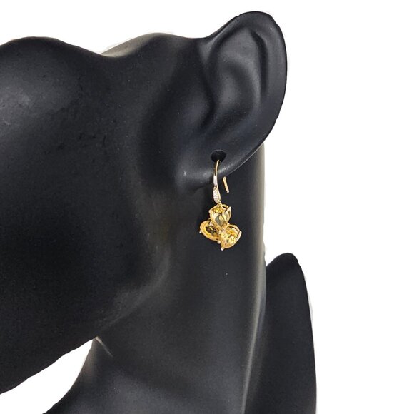 KAI FINE JEWELRY 14K Yellow Gold & Genuine Citrine Drop Earrings w/ Diamonds - Picture 1 of 8